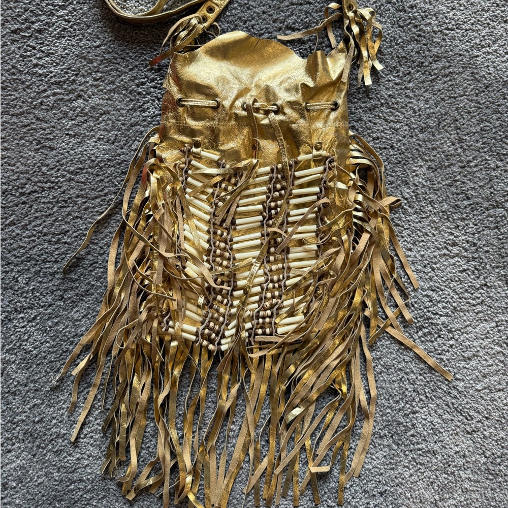 Spell Gold Fringe Crossbody Bag